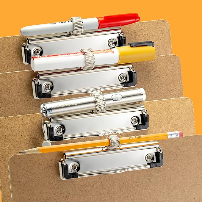 Achieva Recycled Wood Clipboard, Letter Size, Low Profile Clip with Pen Holder, 12 PK (68001)
