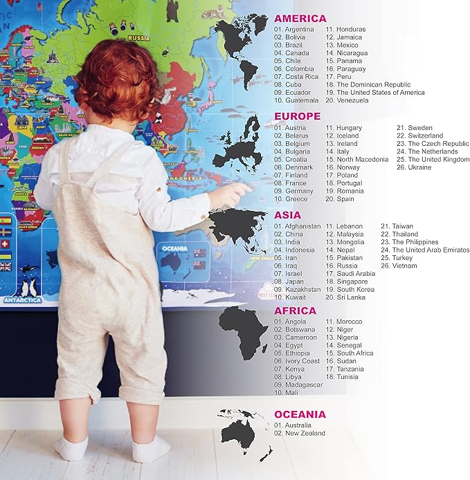 BEST LEARNING i-Poster My World Interactive Map - Educational Talking Toy for Kids of Ages 5 to 12 Years Old