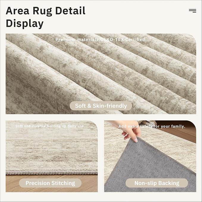 Soalmost Runner Rug 2'x8' Washable Non-Slip Runner Rugs