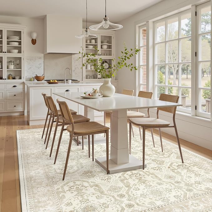 Soalmost Area Rug 6x9, Washable Rugs, Stain Resistant Gray Area Rugs
