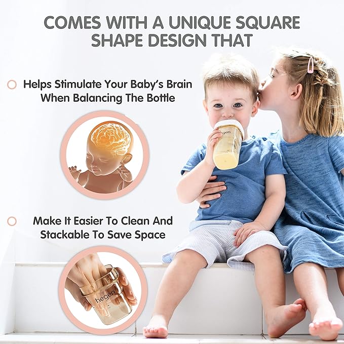 hegen Baby Bottles - Breastfeeding System with Basic Starter Kit and 11oz 2 Pack