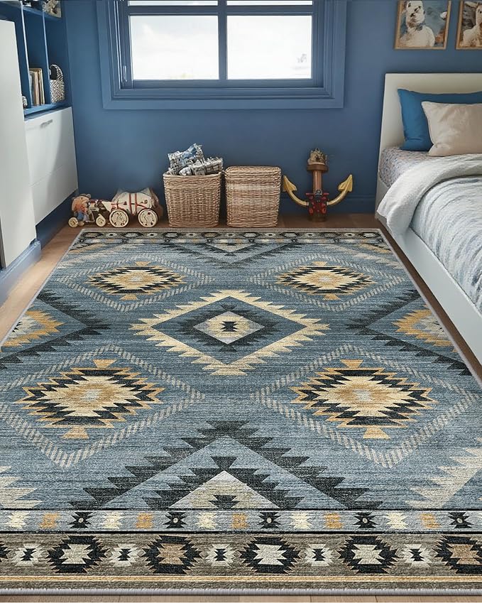 BESTSWEETIE Area Rug 5x7 Rug Machine Washable Rug Non-Slip Low Pile Print
