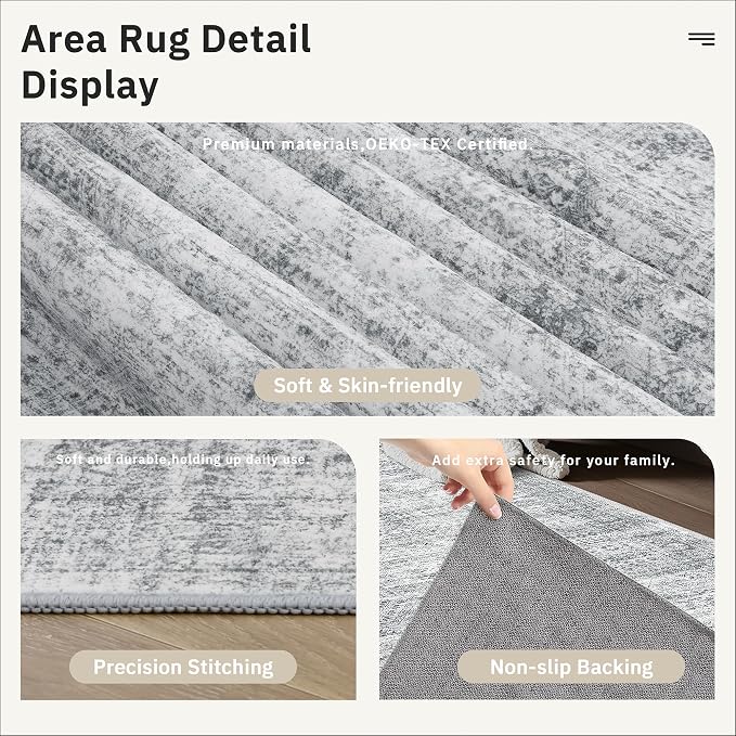 Soalmost Runner Rug 2'x8' Washable Non-Slip Runner Rugs