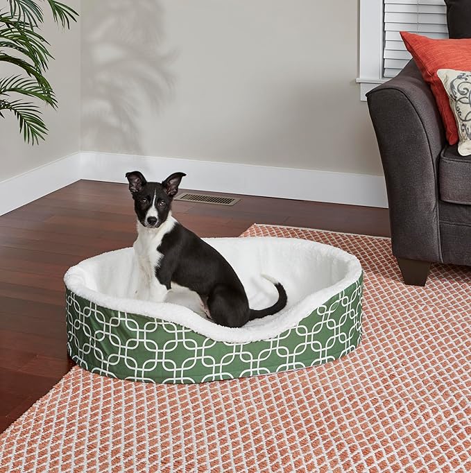MidWest Homes for Pets Orthoperdic Egg-Crate Nesting Pet Bed w/ Teflon Fabric Protector, Large Green