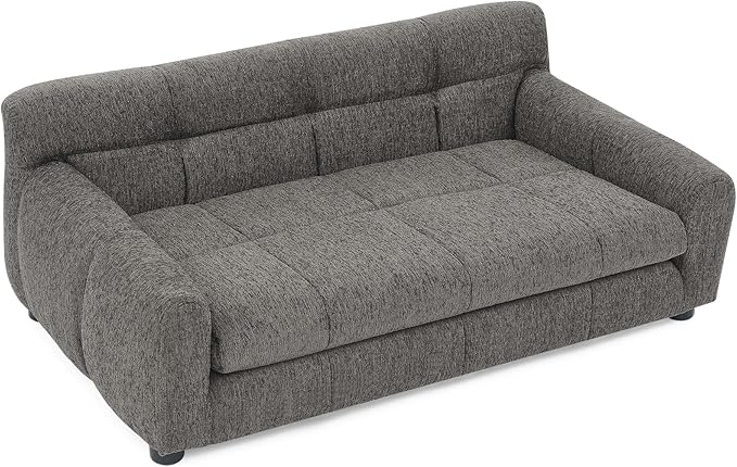 Soft and Comfortable Dog Couch Bed,Elevated Large Dog Sofa with Backrest and Armrestsmodern Rectangular pet Sofas,pet Furniture. Dry Cleanable Fabric Furniture for Medium and Large Dogs (Gray)