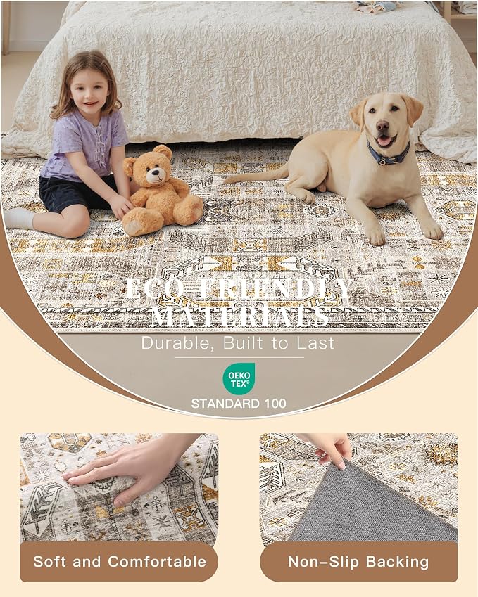 Madane Washable Rug 8x10 Area Rugs