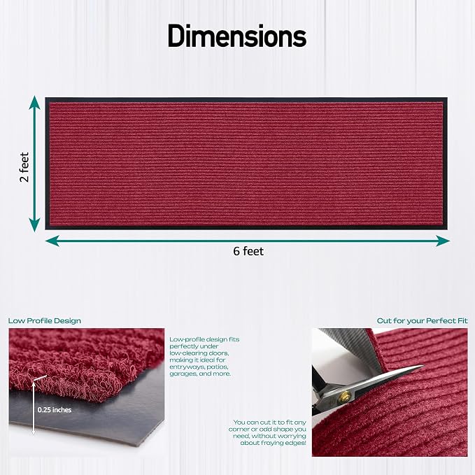 MaxMat® Extra Large Commercial Door Mat, Rubber Border Heavy Duty Door Mat
