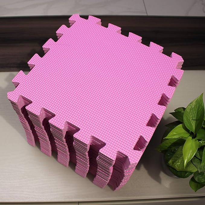 MQIAOHAM® 25 Pieces Puzzle Play Mats, Soft Baby Play Mat, Kids Interlocking Foam Floor Tiles, Toddlers Carpet Playmats G301025-103