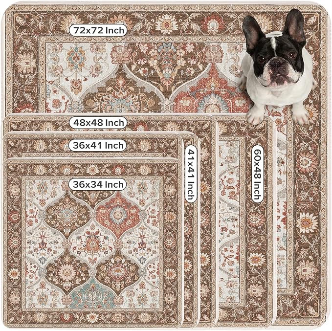 INVENHO 2PACK Washable Pee Pads for Dogs 72"x72" Reusable Dog Pads Extra Large Upgrade Non-Slip Dog Pee Pads Heavy Absorbency Puppy Pee Pads Quick Dry Whelping Pads/Waterproof Puppy Training Pad