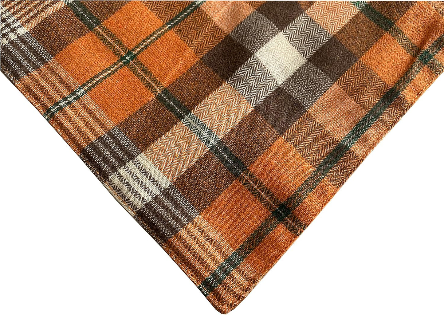 Realeaf Fall Halloween Dog Bandanas 2 Pack, Orange Plaid Pet Scarf for Boy and Girl, Premium Durable Fabric, Holiday Thanksgiving Bandana for Medium and Large Dogs (Large)
