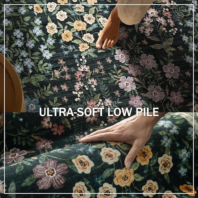 8x10 Area Rugs for Living Room: Washable Rug for Bedroom Vintage Stain