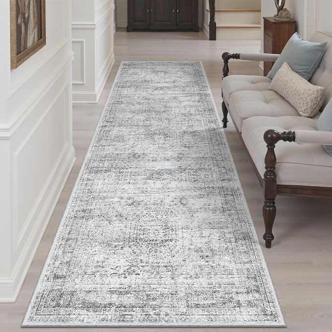 Soalmost Runner Rug 3x8 Washable Non-Slip Hallway Runner Rugs
