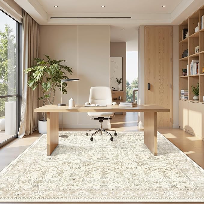 Soalmost Area Rug 6x9, Washable Rugs, Stain Resistant Gray Area Rugs