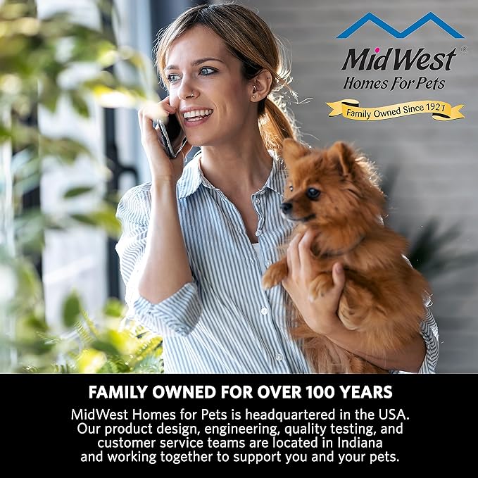 MidWest Homes for Pets Wire Mesh Pet Safety Gate, Dog Gate Expands From 29 - 50 Inches Wide, 32 Inches Tall, Wood, Powder Coated Wire