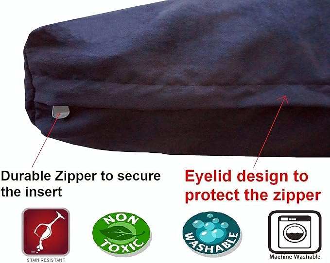 Dogbed4less XL Memory Foam Dog Bed for Medium Large Dogs with Orthopedic Comfort, Waterproof Liner and Espresso Washable Pet Bed Cover 47X29 Pillow