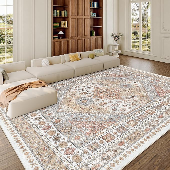 zesthome 8x10 Area Rugs for Living Room, Non-Slip Backing Washable Rugs