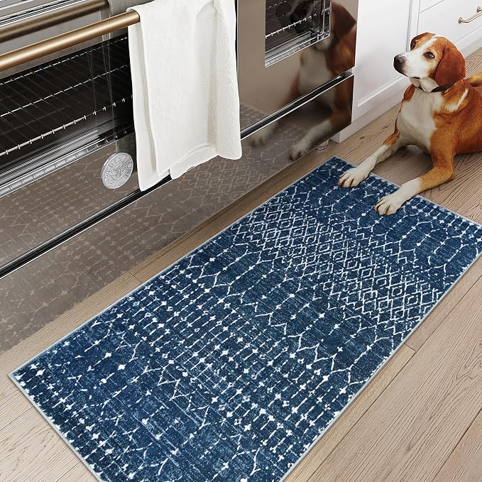 Lahome Moroccan Runner Rugs for Hallway 2x4 Bathroom Rugs Non-Slip Small Throw