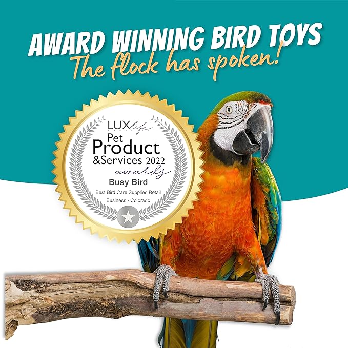 Strip Bird Foraging Toy | Non-Removable Wing Nuts | Durable Puzzle Enrichment Toy | Mind Game | Bird Cage Accessories for Medium to Large Birds Like Cockatoos, Parrots, Macaws, Greys, Parakeets