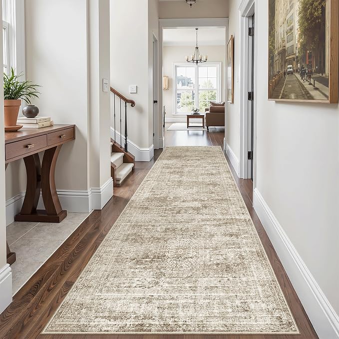 Soalmost Runner Rug 3x8 Washable Non-Slip Hallway Runner Rugs