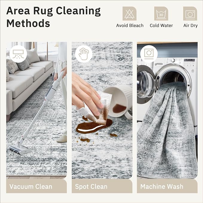 Soalmost Washable Area Rug 8x10, Large Soft Rugs