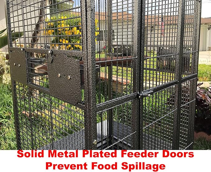 XX-Large Castle PlayTop Parrot Cage for Large Macaws Cockatoos African Grey Amazon (36" W x 28" D x 68" H)