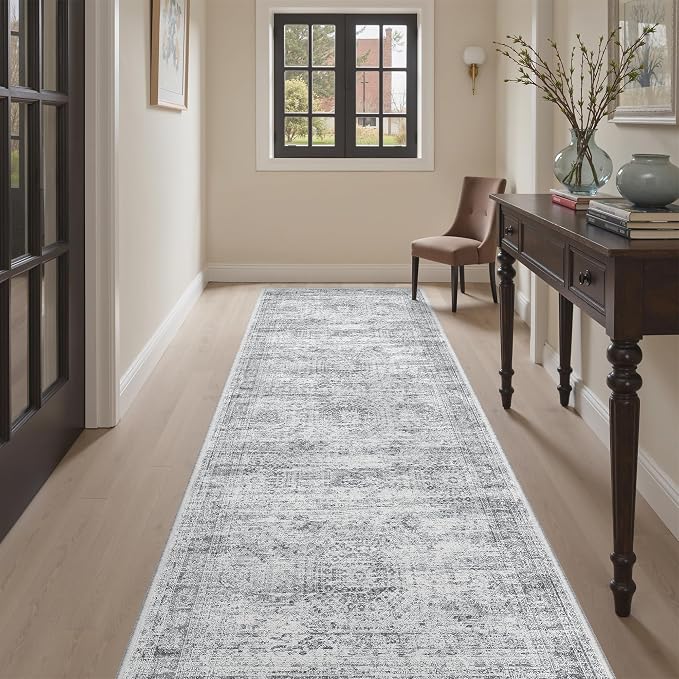 Soalmost Runner Rug 3x8 Washable Non-Slip Hallway Runner Rugs
