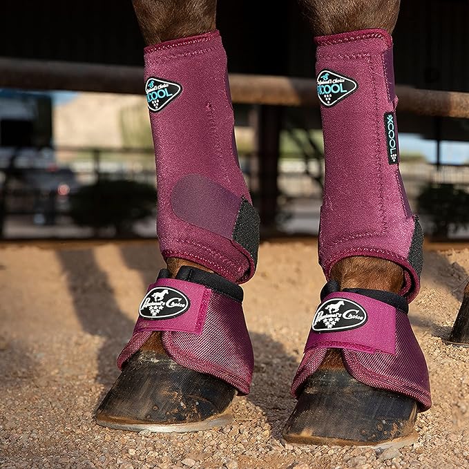 Professional's Choice 2XCOOL Sports Medicine Horse Boots | Protective & Breathable Design for Ultimate Comfort, Durability & Cooling in Active Horses | 2 Pack Medium Wine