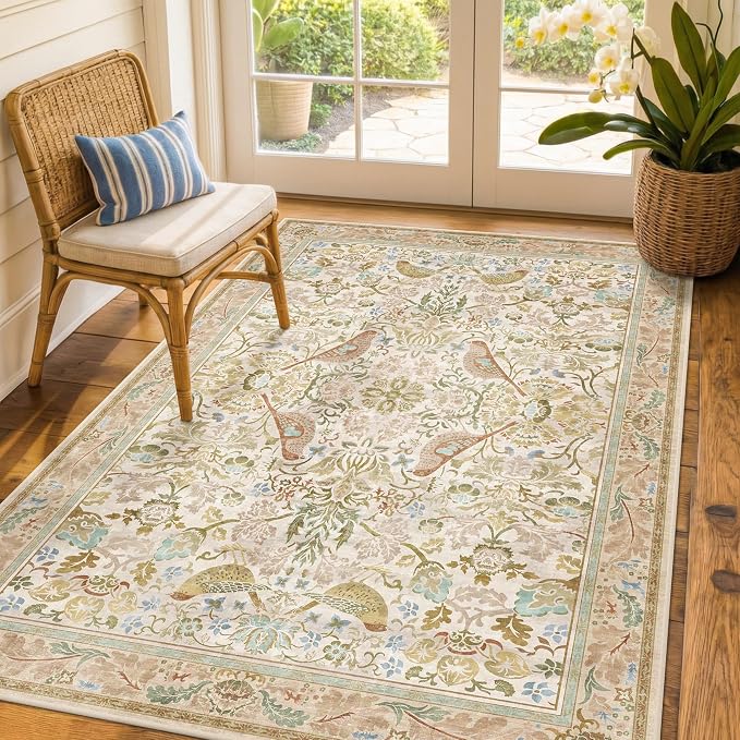 Washable Area Rug 4x6 for Living Room