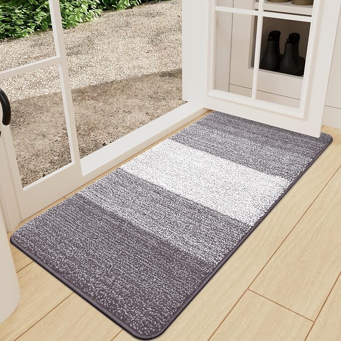 Kitinjoy Indoor Outdoor Door Mat, 71x24 Non-Slip Absorbent Dirt Trapper