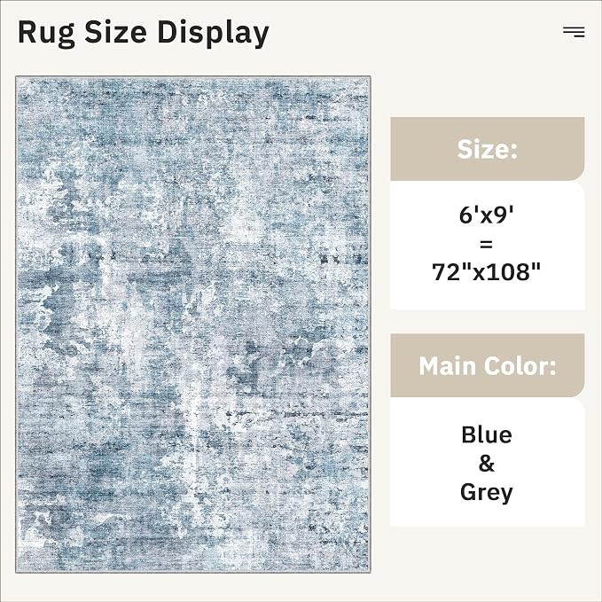 Soalmost Area Rug 6x9 Abstract Rugs