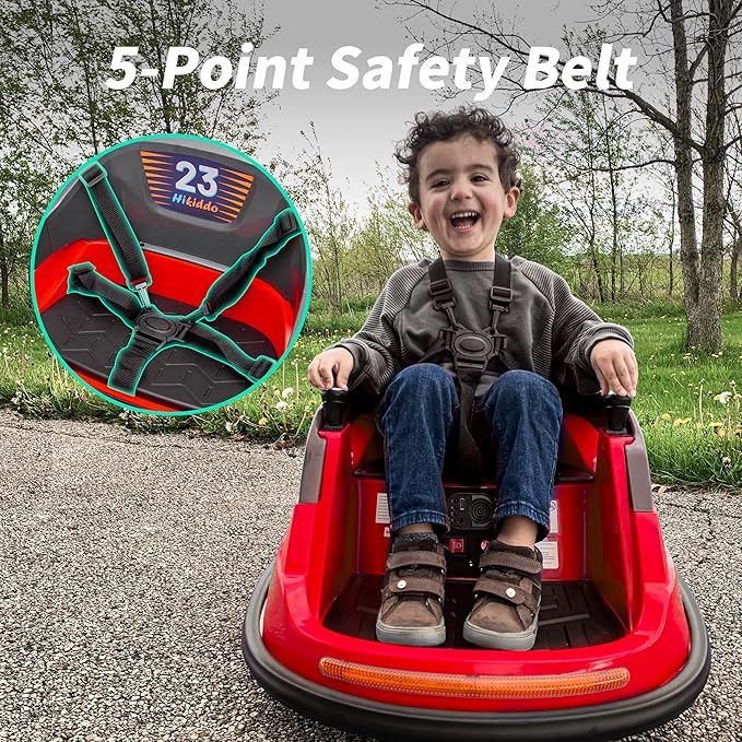 Baby Bumper Car, 6V Electric Kids Bumper Car for Toddlers with Remote Control, Bluetooth - Red