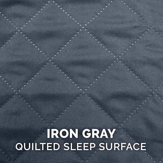 Furhaven Replacement Dog Bed Cover Quilted Sofa-Style, Machine Washable - Iron Gray, Medium (Pack of 2)