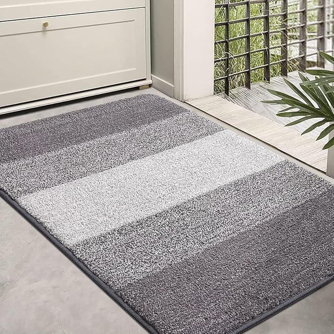 Kitinjoy Indoor Outdoor Door Mat, 36x24 Non-Slip Absorbent Dirt Trapper