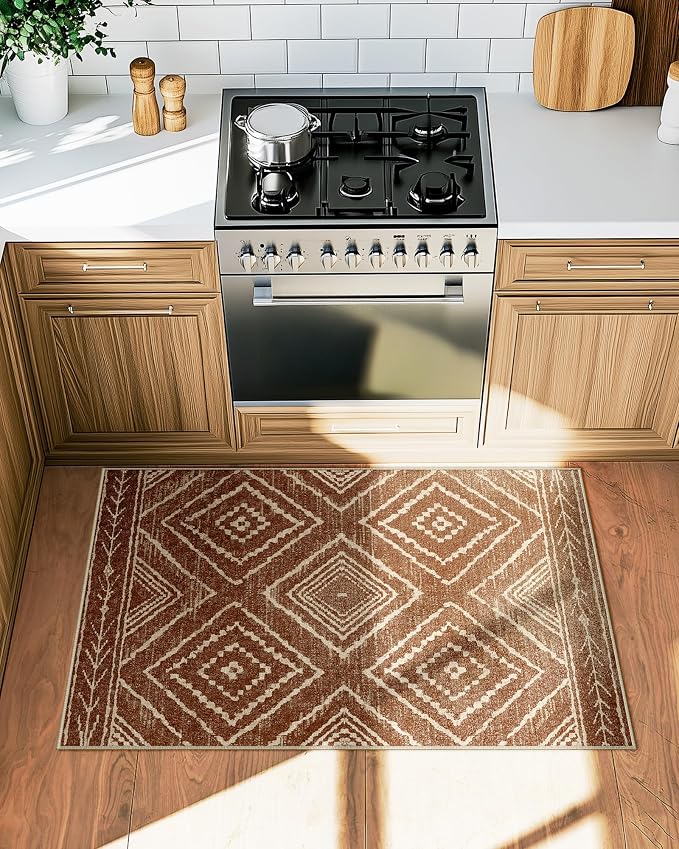 BESTSWEETIE Area Rug 2x3 Rug Machine Washable Non-Slip Low Pile Print Pattern