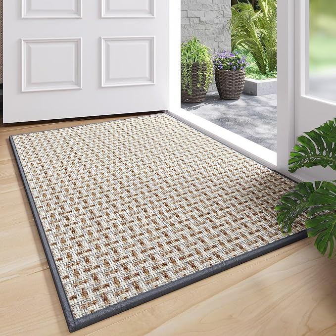YDKGL Door Mat Entrance 24"x35", Dirt Resistant and Absorbent, Non-Slip Rubber