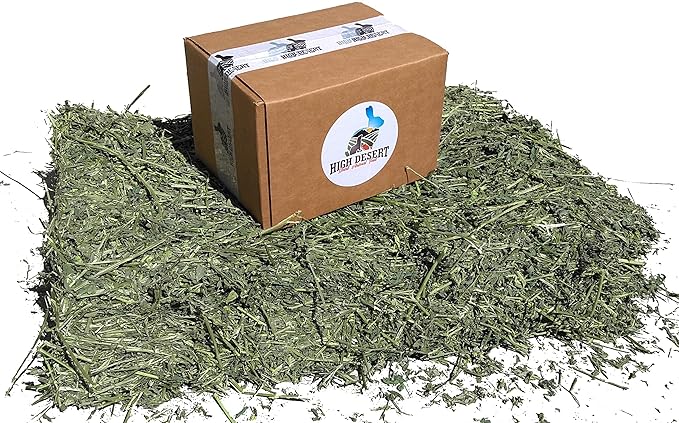 High Desert Alfalfa Hay for Rabbits, Guinea Pigs, Chinchillas & Small Pets – Protein-Rich Natural Hay for Young, Growing Animals – High-Fiber, Hand-Packed, Additive-Free, Grown in USA – 1 lb Box