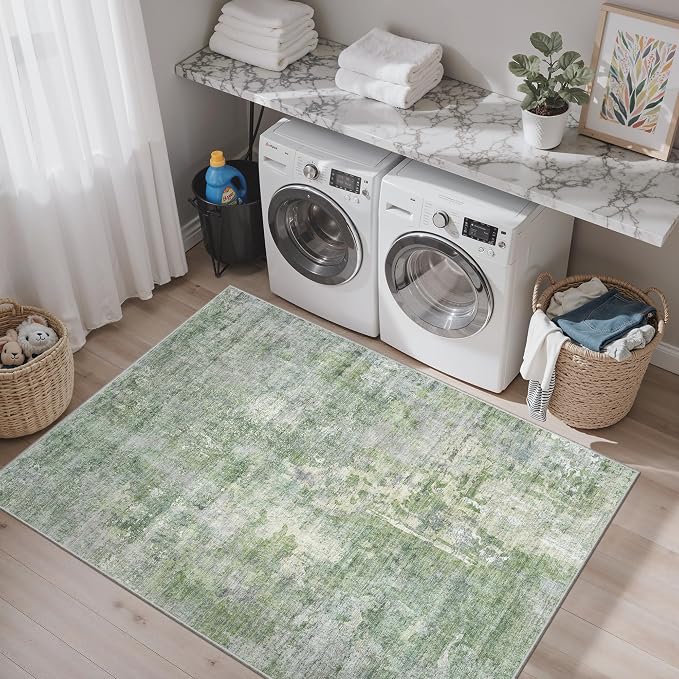 Soalmost Area Rugs 4x6 for Living Room, Vintage Washable Rugs for Dining Room