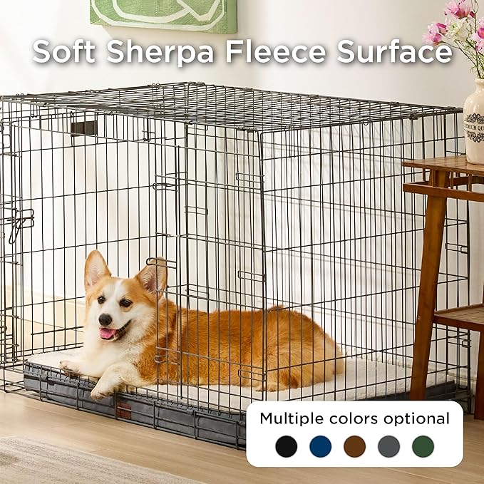 Bedsure Large Dog Bed for Crate - Comfy Flat Pet Beds with Removable Washable Cover, Orthopedic Egg Crate Foam Crate Mat, Suitable for Pet Up to 50 lbs