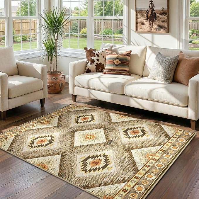 BESTSWEETIE Area Rug 3x5 Machine Washable Non-Slip Low Pile Print Pattern