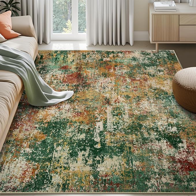 RELEANY Washable Area Rugs 10'x14 Non-Slip Modern Abstract Soft