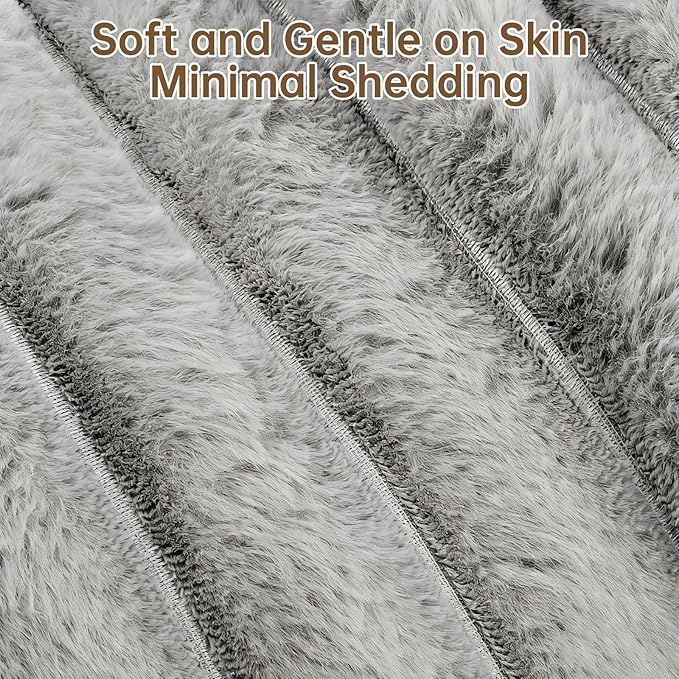 Donut Dog and Cat Bed, Luxurious Comfortable Faux Rabbit Fur Pet Beds, Round Anti-Anxiety Calming Puppy Kitten Bed with Anti-Slip Bottom for Small Medium Dogs & Cats(36", Grey)