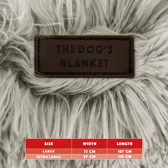 The Dog’s Blanket – Faux Fur Dog Blanket, Silver Grey, Large, 28x42
