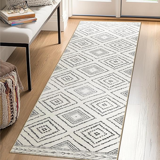BESTSWEETIE Area Rug 2x6 Rug Machine Washable Non-Slip Low Pile Print Pattern