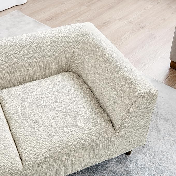 Dog Couch for Medium & Large Dogs, Modern Pet Sofa with Armrest & Backrest, Short Leg Design Linen Fabric Dog Bed Furniture, 39.5" Washable Pet Couch (Beige)