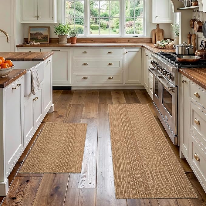 MatEssenz Kitchen Mats for Floor, Machine Washable Mats Boho Style, Absorbent