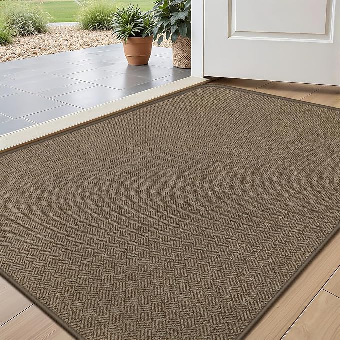 Ultra Thin Door Mat Indoor Entrance 17"x29", Low-Profile Indoor Door Mat