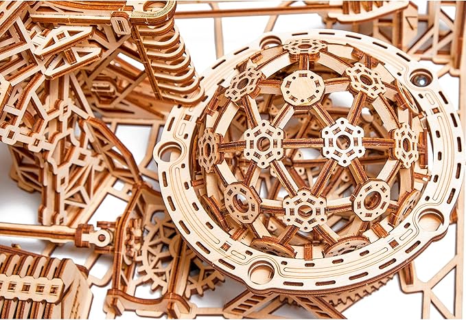 Wood Trick Wooden Marble Run Electric Motorized - 3D Wooden Puzzles for Adults and Kids to Build - 15x14 in - Roller Coaster Wooden Model Kits for Adults and Teens to Build