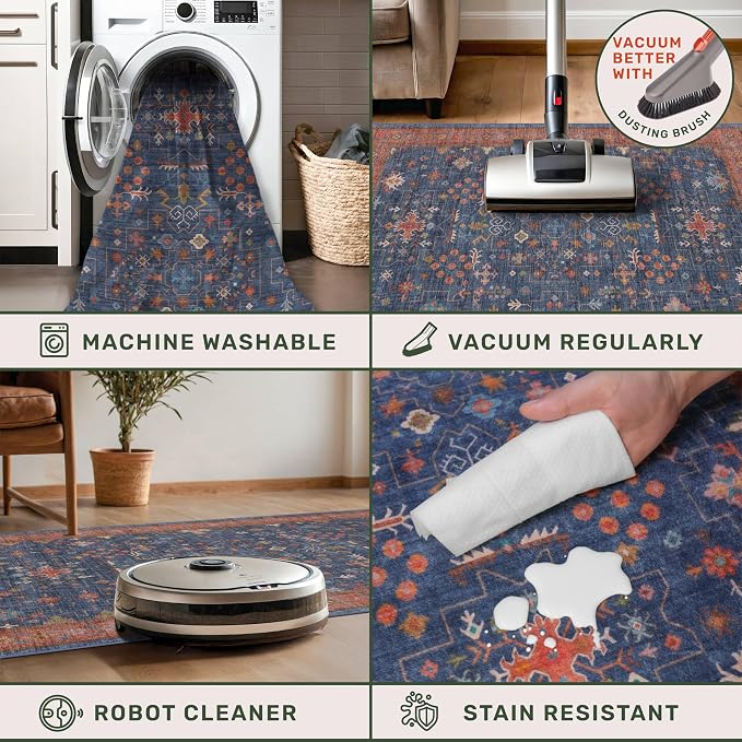 Hazo Haus Washable 3x20 Extra Long Hallway Runner Rug, Non-Slip Stain & Fade