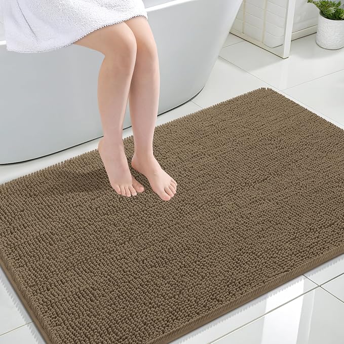 OLANLY Large Bathroom Rugs 47x32, Extra Soft Absorbent Chenille Bath Rugs