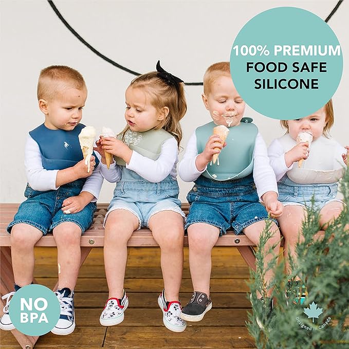 Loulou Lollipop Soft, Waterproof Silicone Feeding Bib for Babies and Toddlers